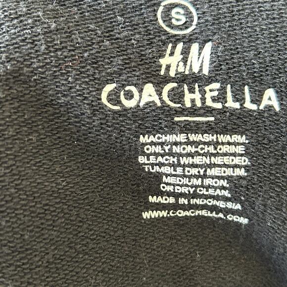 H&M X Coachella Festival Full Zip Hoodie Jacket‎ Small Black Music Goth Grunge - Picture 11 of 11